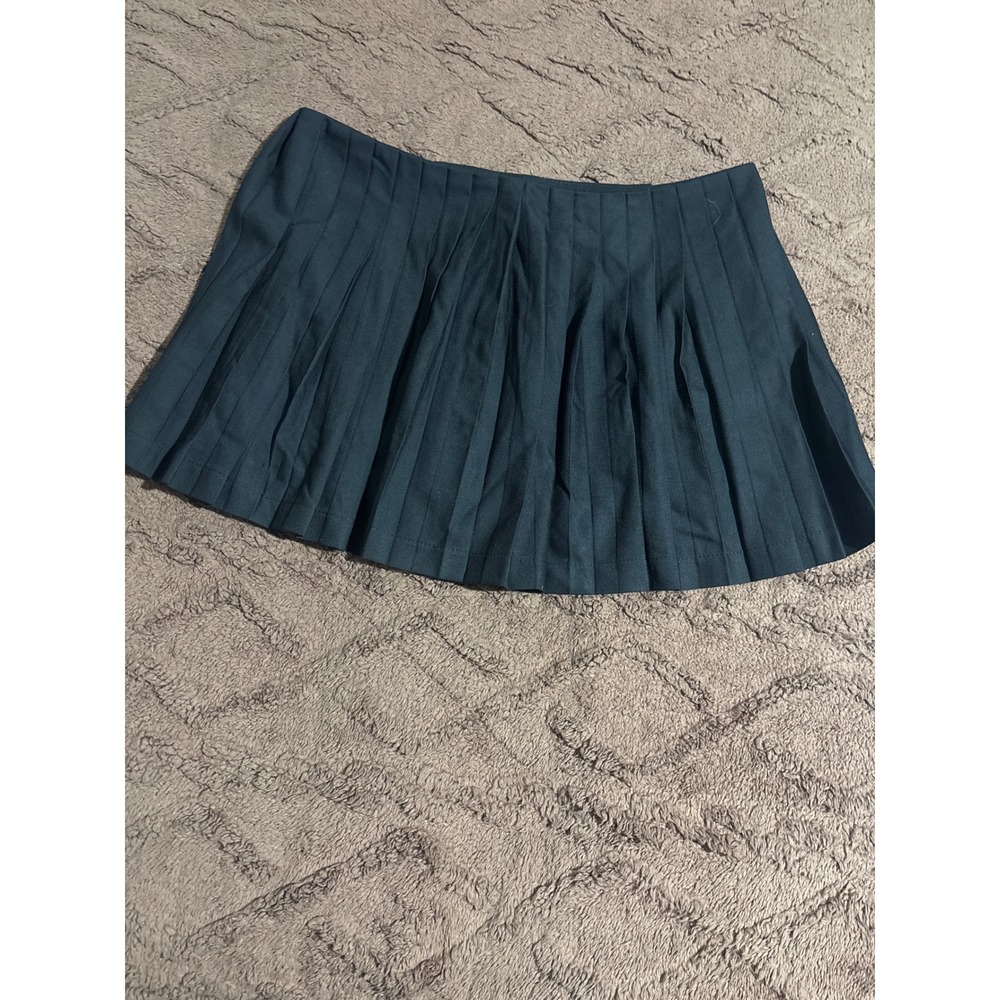 Linja Shop Black Pleated Mini Skort with Back Zippers and Tie Detail Size L